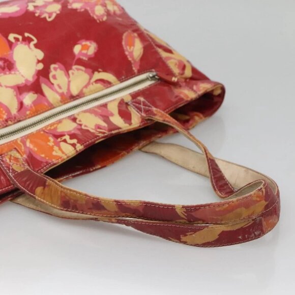 CHANEL High Summer Tote Bag Vinyl Red Silver CC Auth - Picture 6 of 16